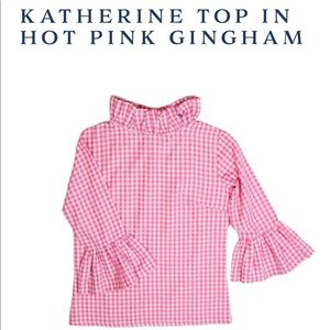 Elizabeth Wilson Katherine Top in Hot Pink Gingham